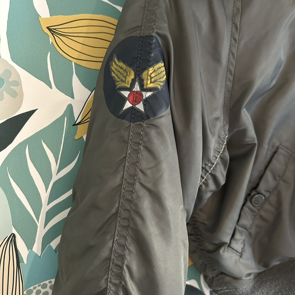 Y2K Vintage alpha industries youth 4/5 bomber jacket faux fur Military Coat - Picture 3 of 12
